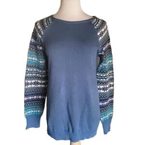 American Living Fair Isle Blue Womens Sweater Size Large